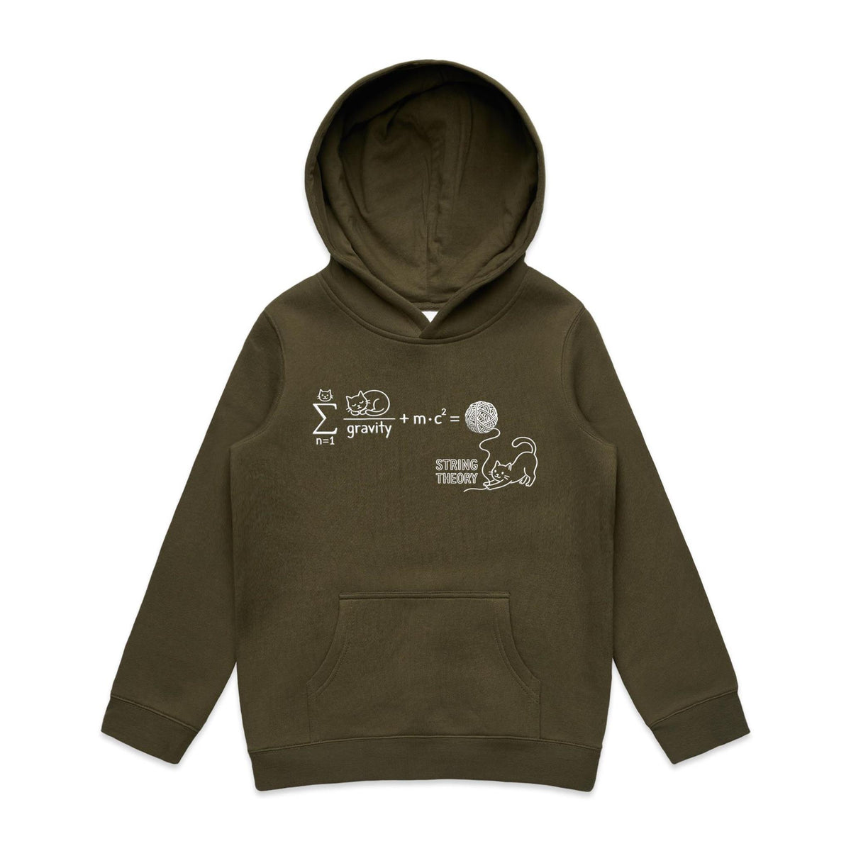 Cat String Theory Physics Kids AS Colour Hoodie