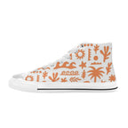 Orange Surf Kids High Top Canvas Shoes