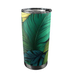 Tropical Leaves - 20oz Mobile Tumbler with Lid (Black Lock) One Size 20oz Travel Mug Plants Printed Offshore