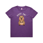Quokka, Quok On Kid's AS Colour T-shirt Purple Kids T-shirt animal Printed In Australia