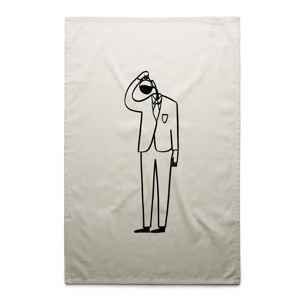 Coffee Brain - AS Colour Tea Towel Cream One Size Tea Towel Coffee Printed In Australia