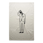 Coffee Brain - AS Colour Tea Towel Cream One Size Tea Towel Coffee Printed In Australia