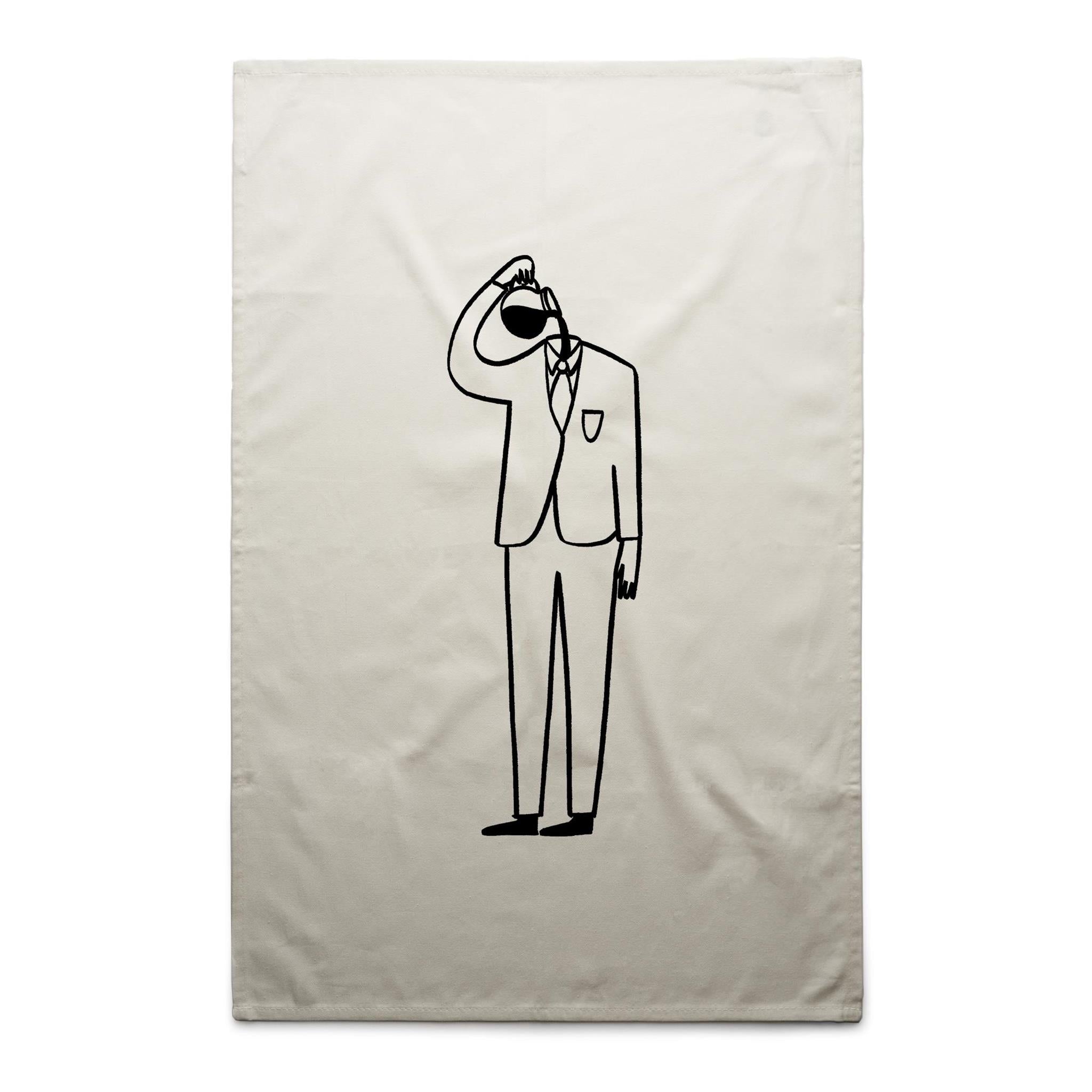 Coffee Brain - AS Colour Tea Towel Cream One Size Tea Towel Coffee Printed In Australia