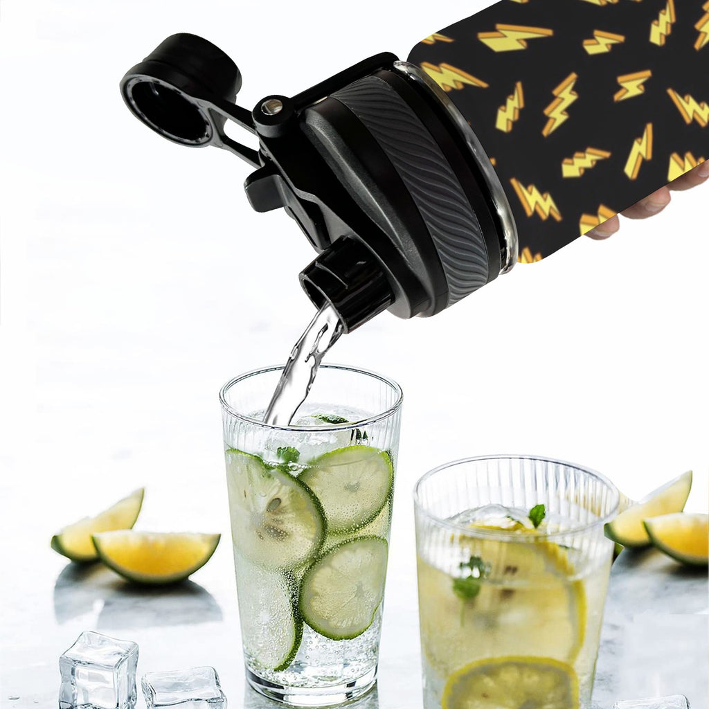 Lightning Bolts - Insulated Water Bottle with Dual-Use Lid (18oz) Insulated Water Bottle with Dual-Use Lid (18oz) comic Printed Offshore