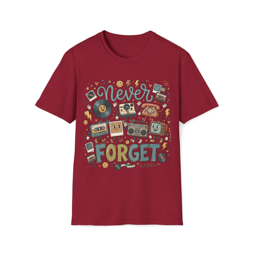 Never Forget Retro Unisex T-Shirt Unisex Adult T-shirt Globally Fulfilled Music Retro