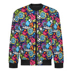 Sticker Music Men's Casual Zip‑Up Bomber Jacket