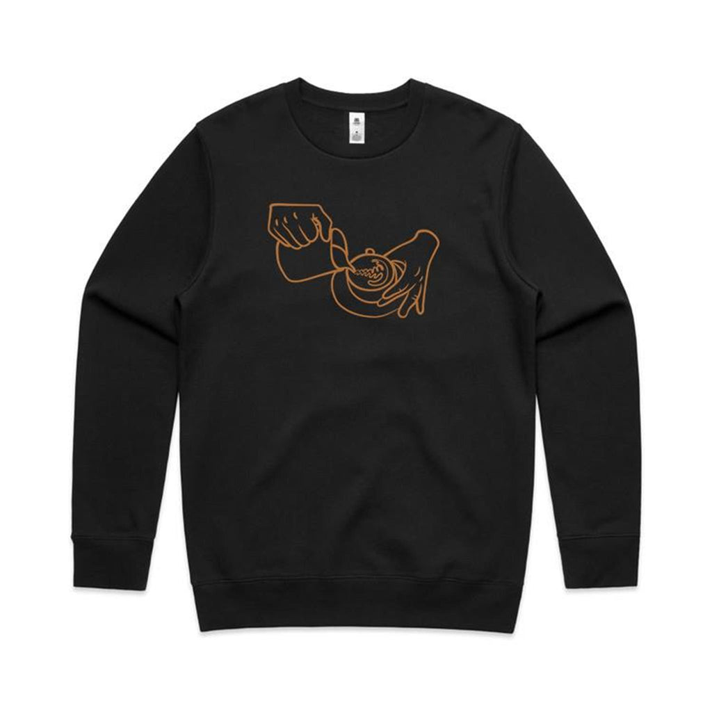 Barista - AS Colour Stencil Crew Sweatshirt Black Sweatshirt Coffee Printed In Australia