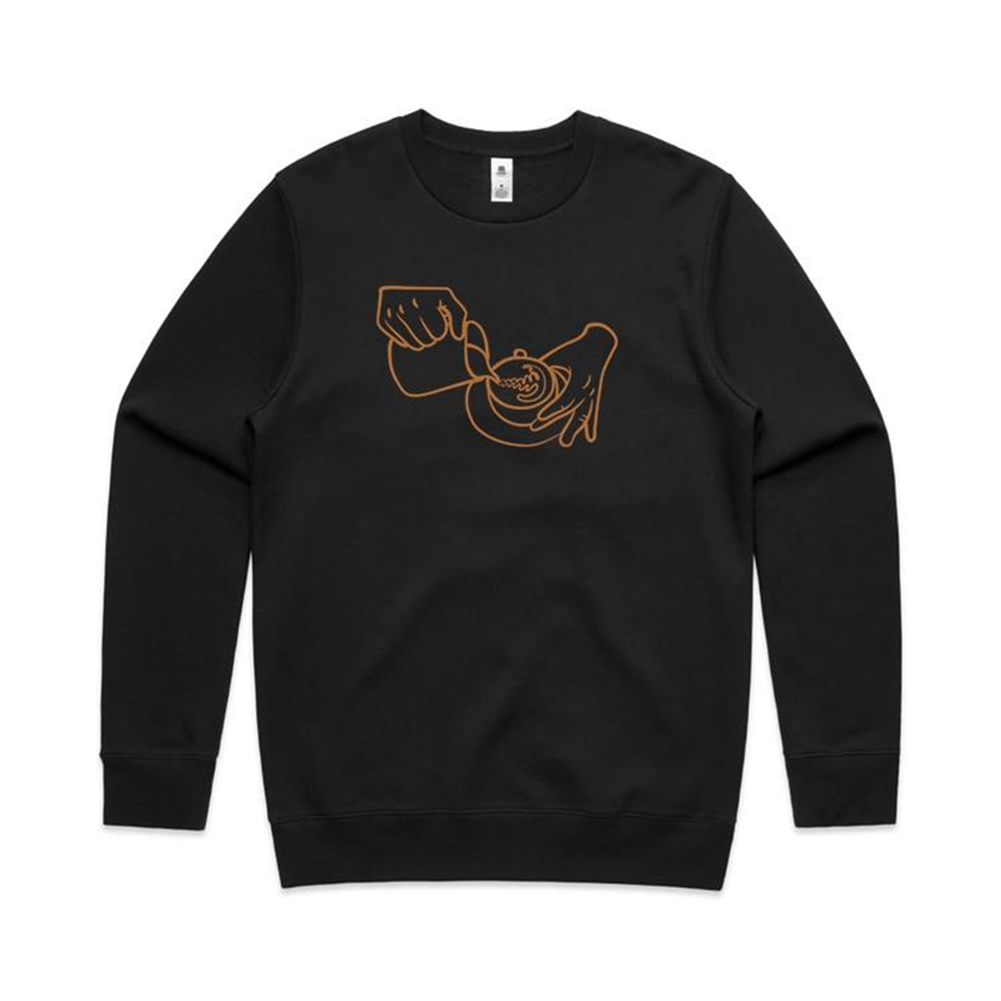 Barista - AS Colour Stencil Crew Sweatshirt Black Sweatshirt Coffee Printed In Australia