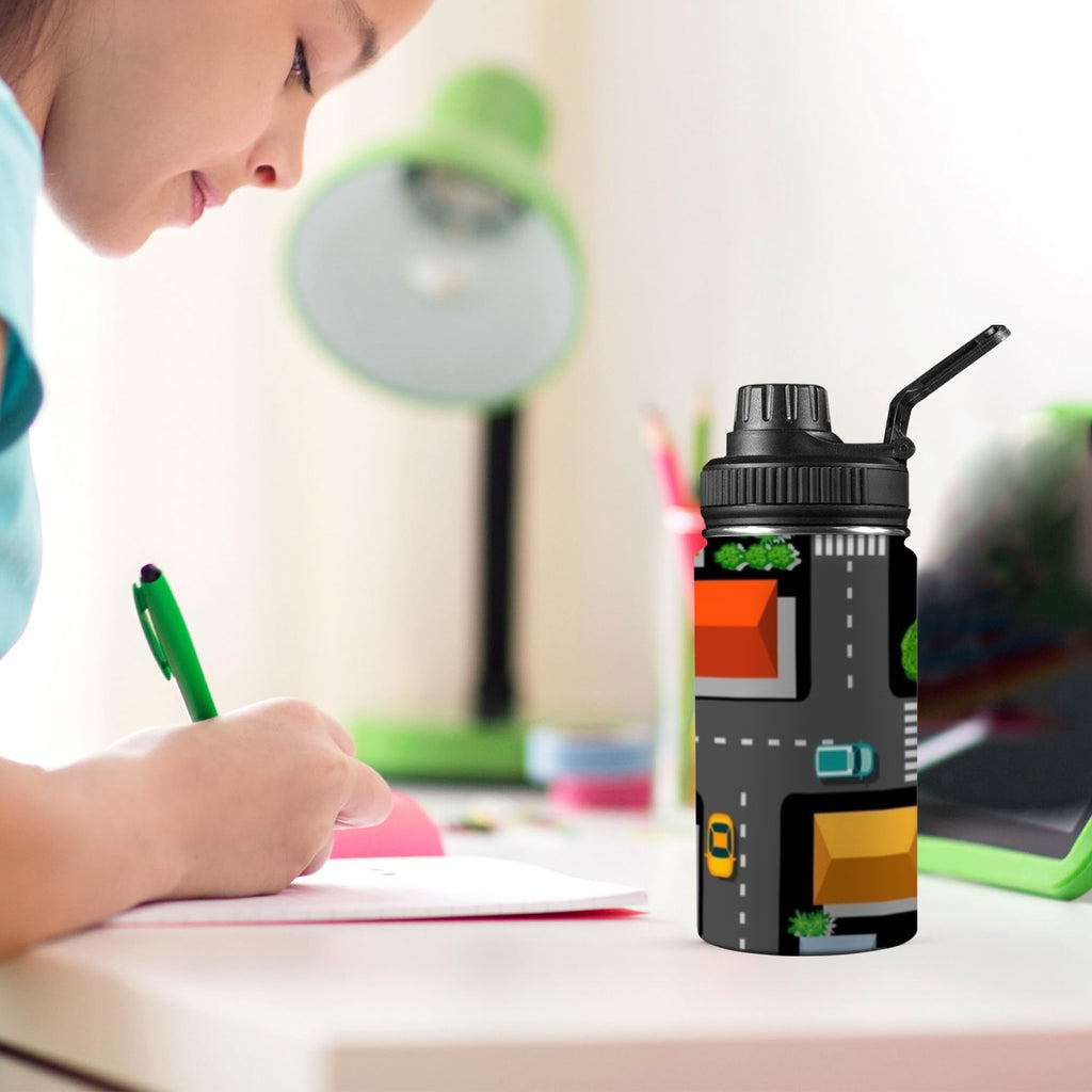 Road Map - Kids Water Bottle with Chug Lid (12 oz) Kids Water Bottle with Chug Lid Printed Offshore