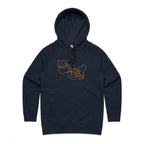Barista - Womens Hoodie Navy Womens Hoodie Coffee Printed In Australia