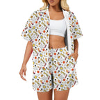 Super Dog Women's Windbreaker Short Set 2XL Women's Windbreaker Short Set animal comic Printed Offshore