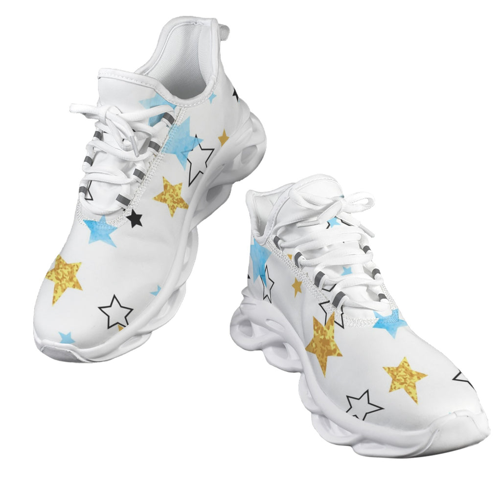Stars In Blue And Gold Women's Twisted Sole Sneakers