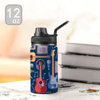 Music Instruments Blue - Kids Water Bottle with Chug Lid (12 oz) Kids Water Bottle with Chug Lid Music Printed Offshore