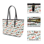 Pretty Moths And Butterflies PU Leather Tote Bag Large Leather Tote Bag-Large animal Printed Offshore
