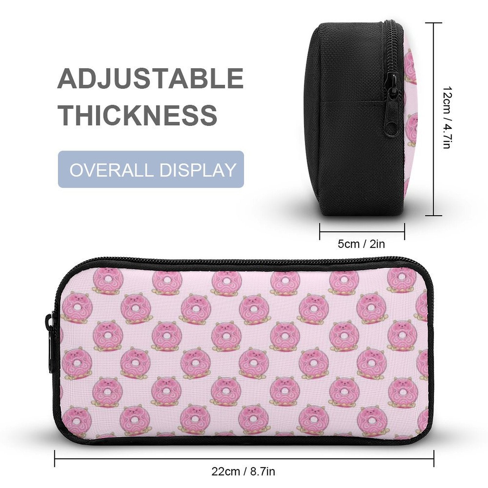 Pink Cat Doughnuts Backpack, Lunch Bag & Pencil Case Set