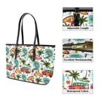 Surfing Safari PU Leather Tote Bag Large