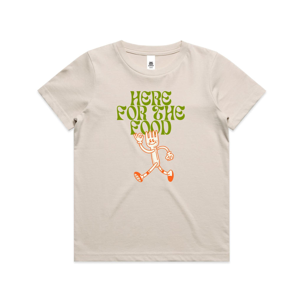 Here For The Food - Kids Youth T-shirt Bone Kids T-shirt Food Printed In Australia