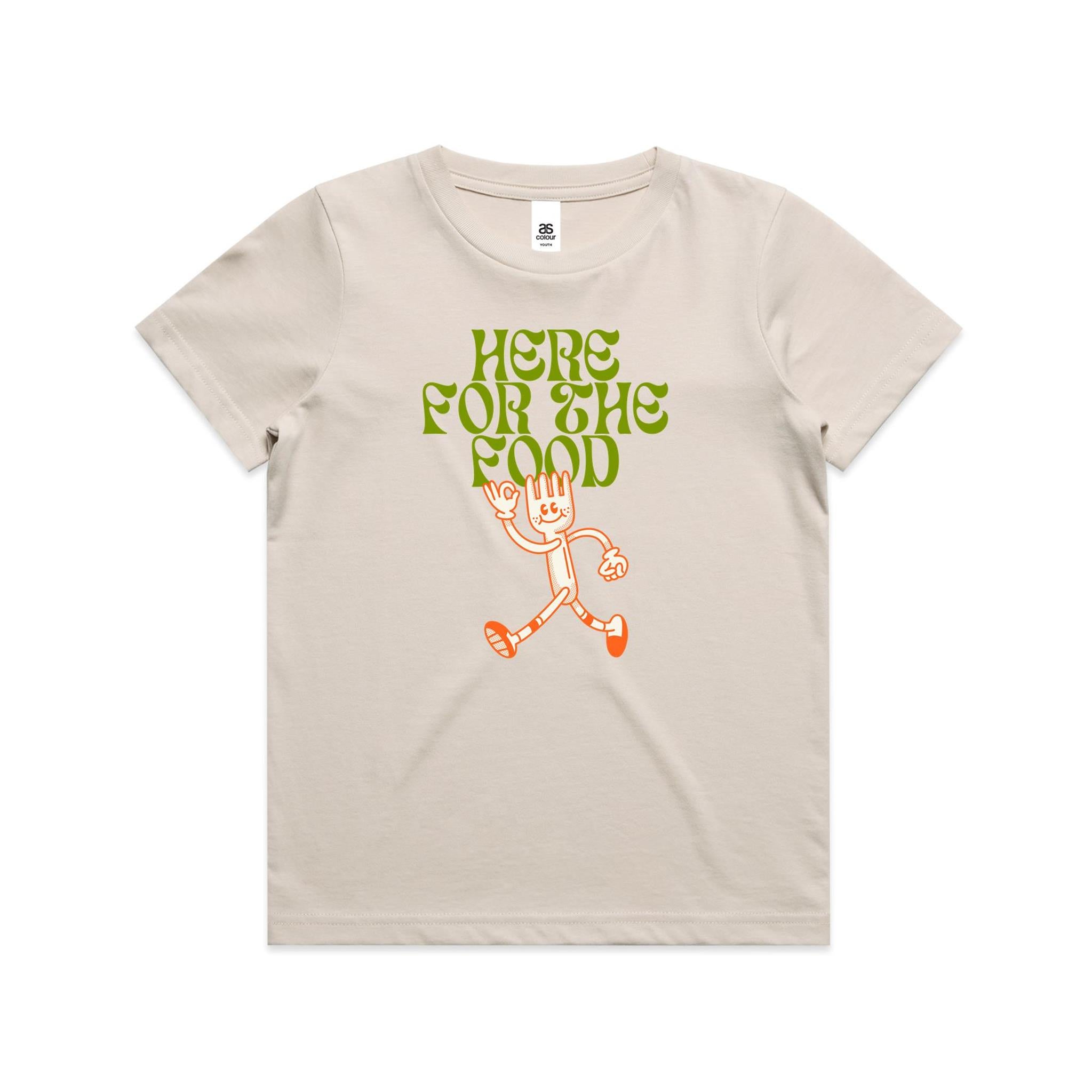 Here For The Food - Kids Youth T-shirt Bone Kids T-shirt Food Printed In Australia