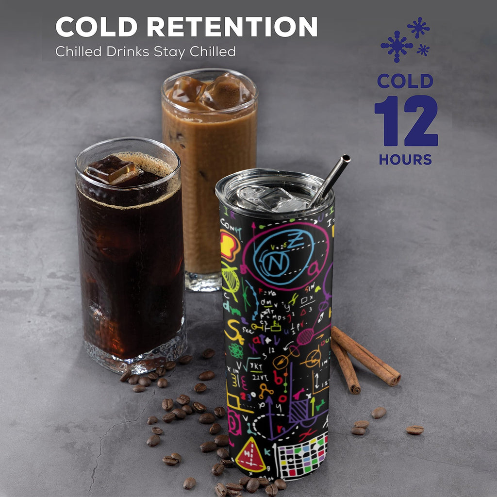 Math Scribbles 20oz Tall Skinny Tumbler with Lid and Straw