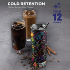 Math Scribbles 20oz Tall Skinny Tumbler with Lid and Straw