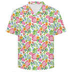 Bright Painted Tropical Men's Crinkle Hawaiian Shirt