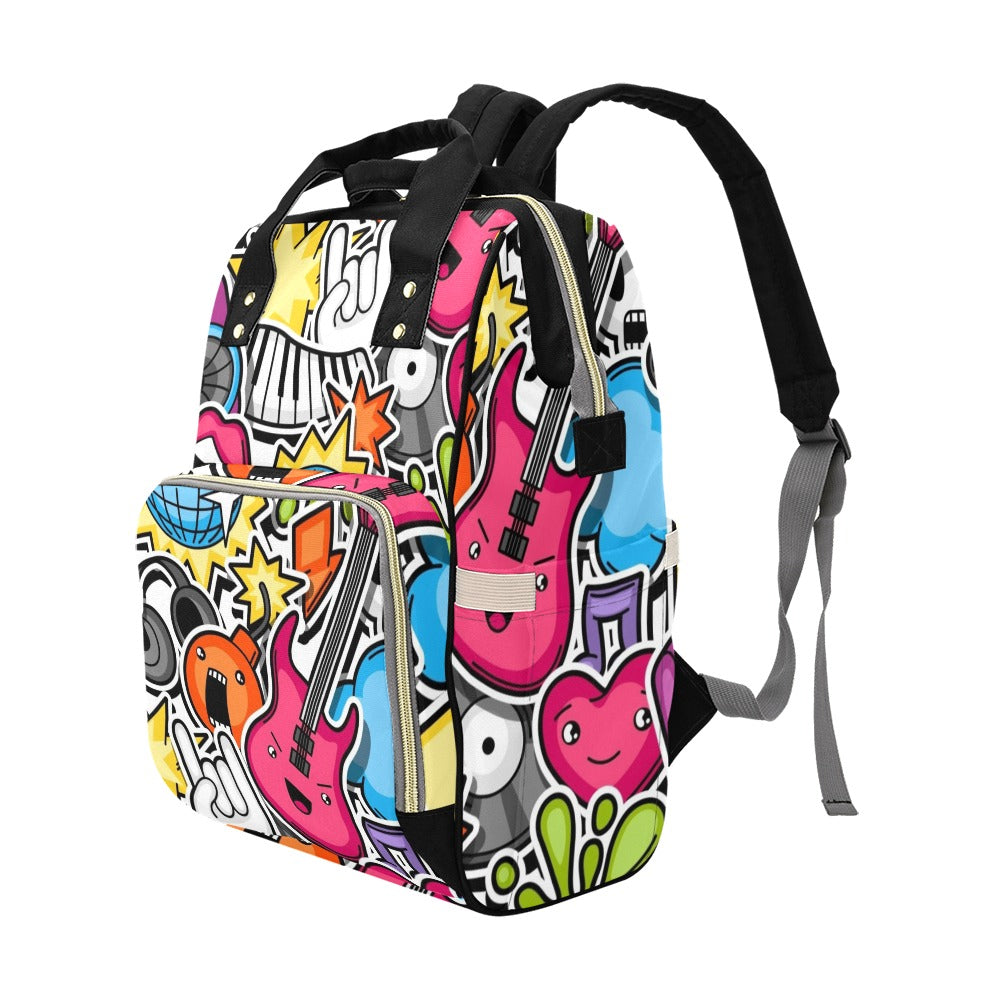 Sticker Music - Multi-Function Backpack, Nappy / Diaper Bag