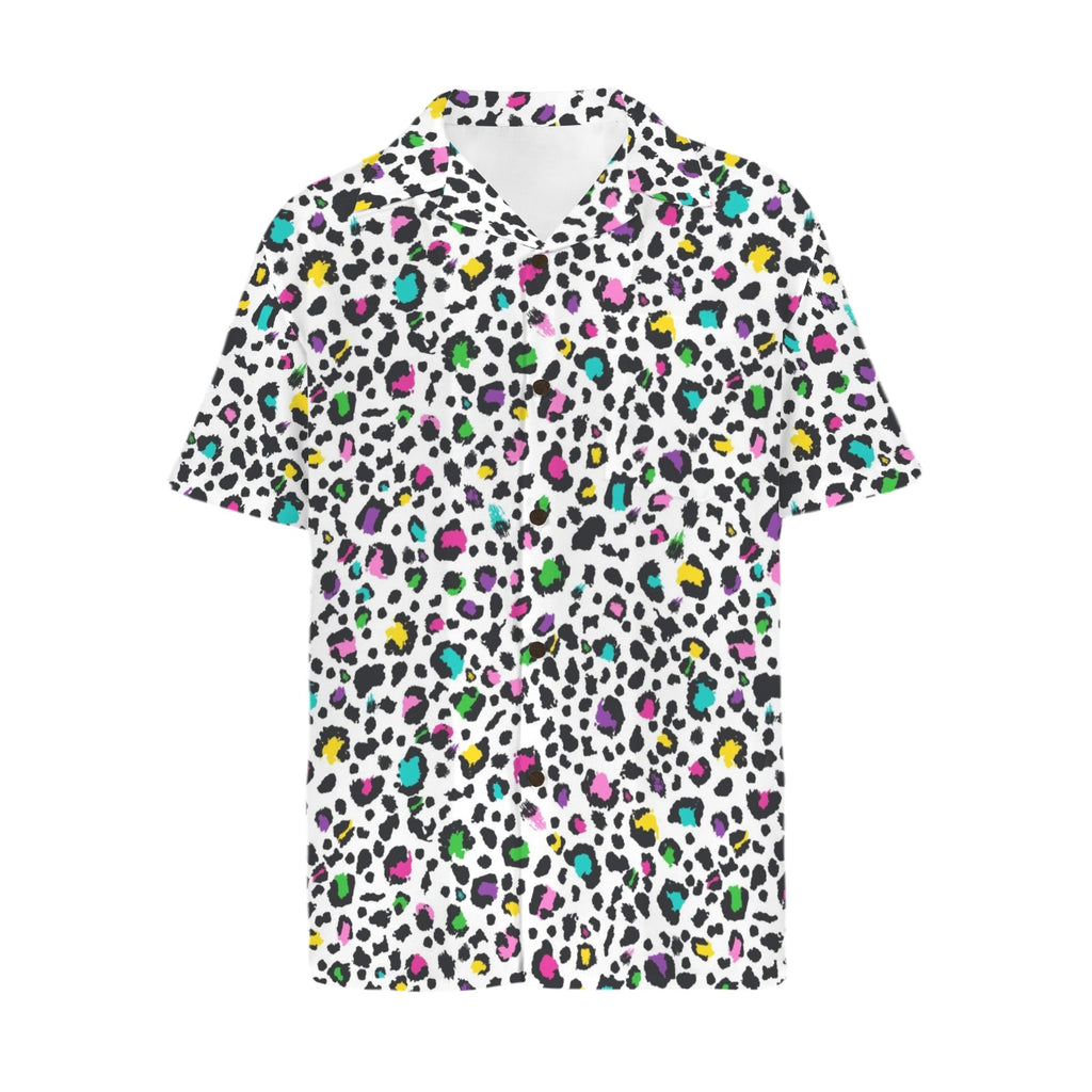 Animal Print In Colour Men's Short Sleeve Hawaiian Shirt Men's Hawaiian Shirt (New) animal Printed Offshore