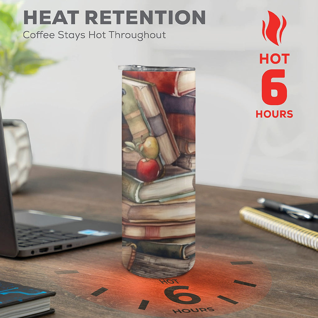 Watercolour Books - 20oz Tall Skinny Tumbler with Lid and Straw