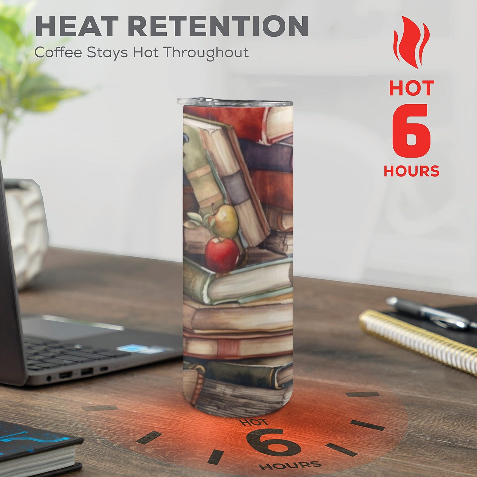 Watercolour Books - 20oz Tall Skinny Tumbler with Lid and Straw