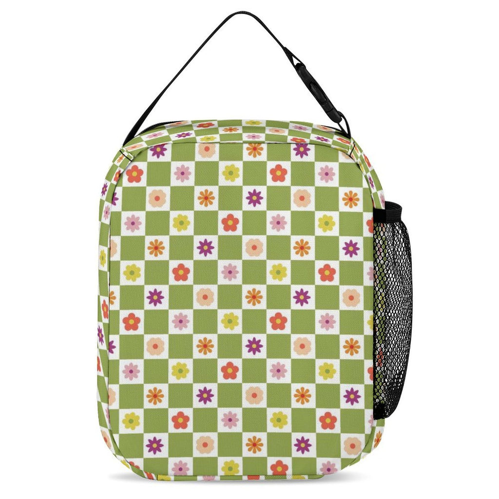 Flower Check Backpack, Lunch Bag & Pencil Case Set