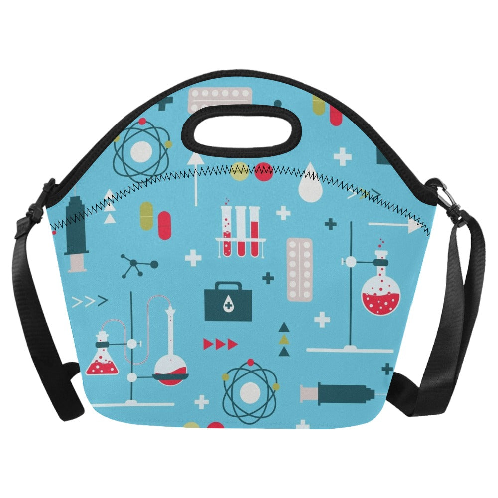 Science Lab - Neoprene Lunch Bag One Size Neoprene Lunch Bag Printed Offshore