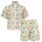 Autumn Leaves Women's Windbreaker Short Set Women's Windbreaker Short Set Plants Printed Offshore