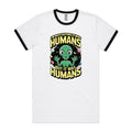 Alien, I'm Not Saying It Was Humans Men's AS Colour Ringer Tee White Black Ringer T-Shirt Printed In Australia Sci Fi