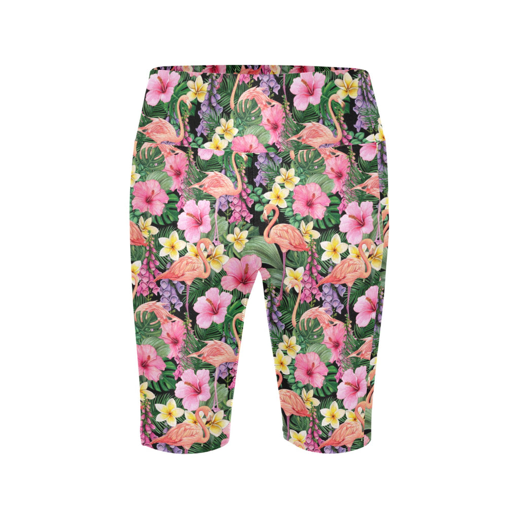 Flamingo Jungle Women's Bike Shorts With Side Pockets Women's Bike Shorts animal Printed Offshore