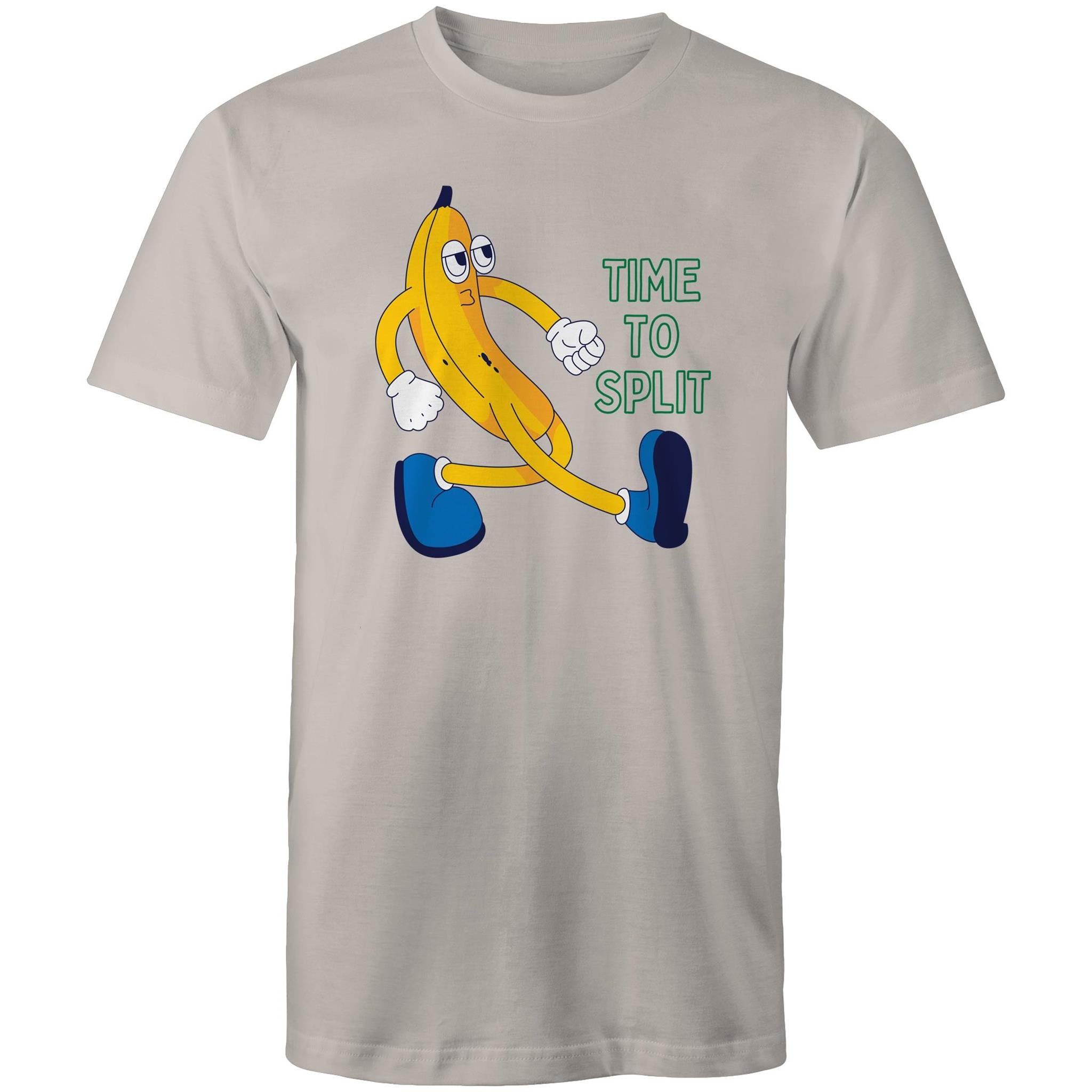 Time To Split, Banana - Mens T-Shirt Light Grey Mens T-shirt Food Printed In Australia