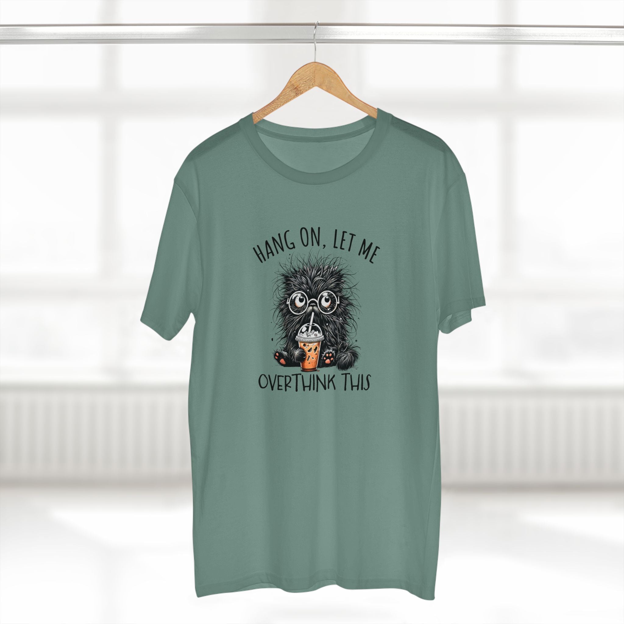 Hang On, Let Me Overthink This, Frazzled Cat - Mens Adult Staple Tee