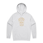 Life Is Better With Coffee - Mens Hoodie White Marle Mens Hoodie Coffee Printed In Australia