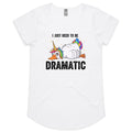 Dramatic Unicorn Goose Womens AS Colour Scoop Neck T-Shirt White Womens Scoop Neck T-shirt animal Printed In Australia