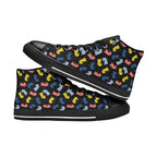 Colourful Chess Men's High Top Canvas Shoes Men's Classic High Top Canvas Shoes Chess Games Printed Offshore