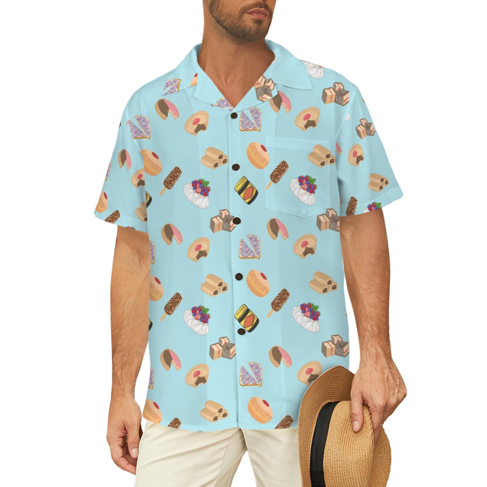 Classic Aussie Food Icons Men's Hawaiian Shirt (New)