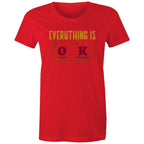 Everything Is OK, Periodic Table - Womens T-shirt Red Womens T-shirt Printed In Australia Science