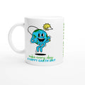 Personalised - Make Every Day A Happy Earth Day - White 11oz Ceramic Mug with Colour Inside Ceramic White Personalised 11oz Mug customise Environment Globally Fulfilled personalise