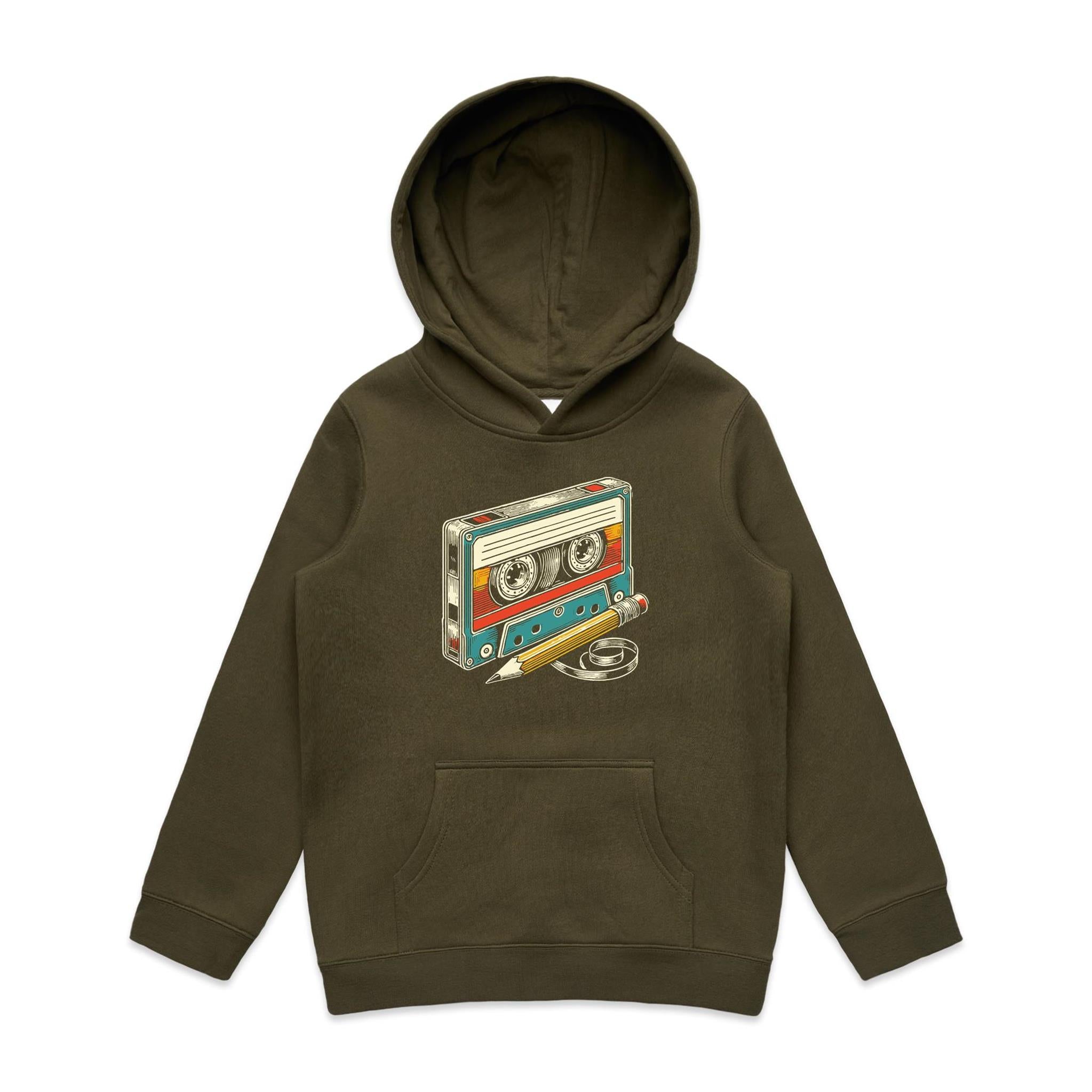 Cassette Tape And Pencil - Kids Hoodie