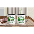 You're The Basil To My Pesto, Valentine - White 11oz Ceramic Mug with Colour Inside Colour 11oz Mug Food Globally Fulfilled Love