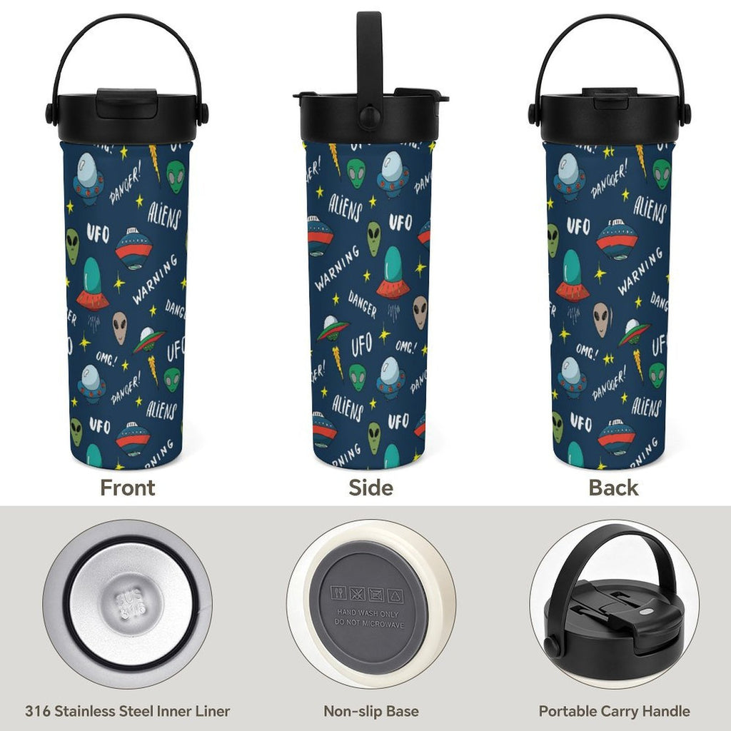 UFO's And Aliens 20oz Tea Tumbler with Carry Handle