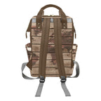 Map On Wood - Multi-Function Backpack, Nappy / Diaper Bag