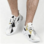 Black And Gold Triangles Men's Twisted Sole Sneakers