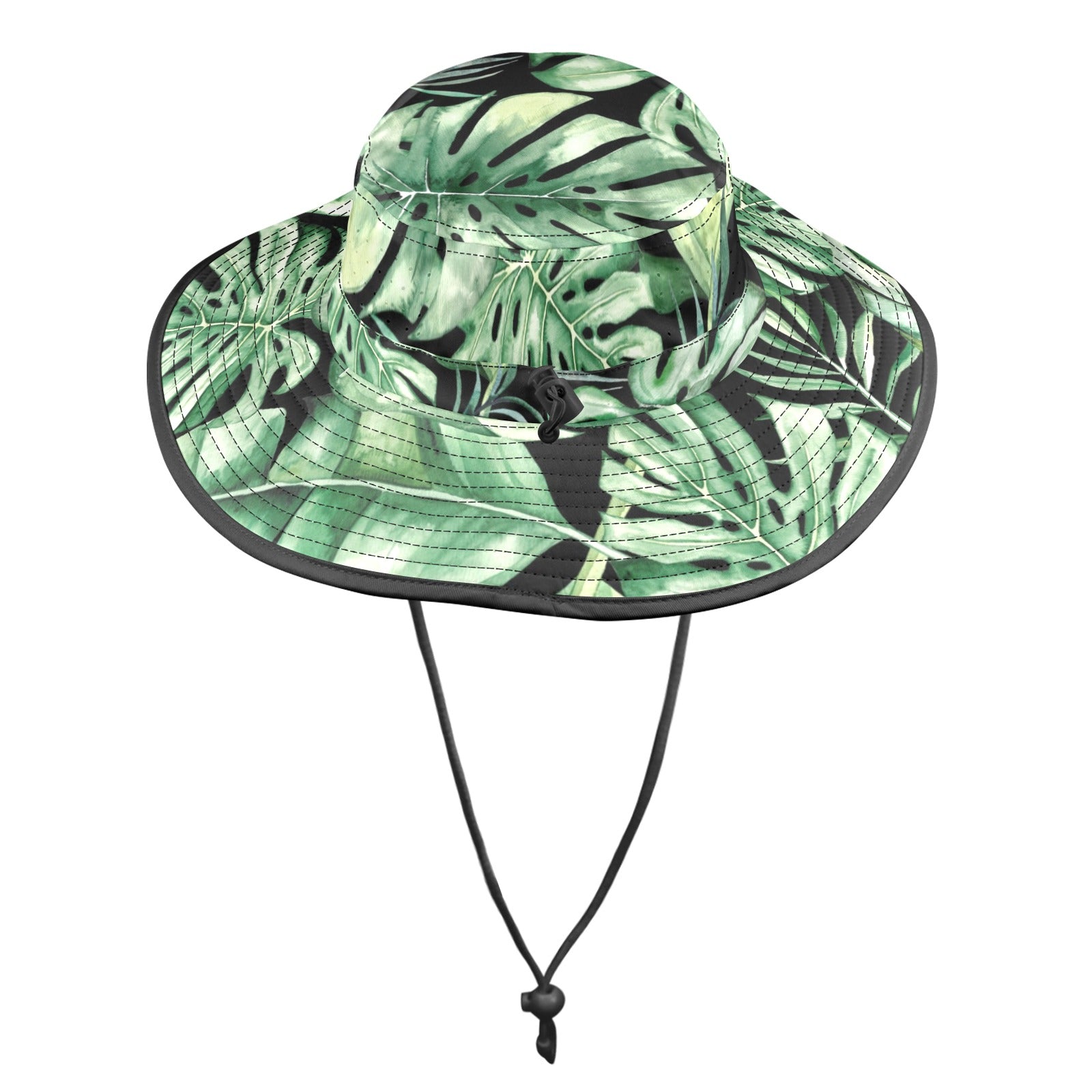 Jungle Leaves Wide Brim Bucket Hat Wide Brim Bucket Hat Plants Printed Offshore