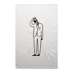 Coffee Brain - AS Colour Tea Towel White One Size Tea Towel Coffee Printed In Australia