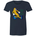 Banana, Time To Split - Womens T-shirt Navy Womens T-shirt Food Printed In Australia